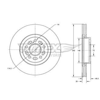 Диск тормозной передний TOMEX Brakes tx 73-19