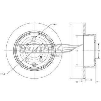 Диск тормозной задний TOMEX Brakes tx 73-28