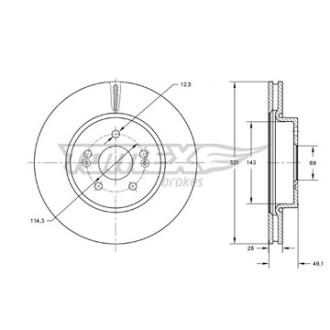 Диск тормозной передний TOMEX Brakes tx 73-32