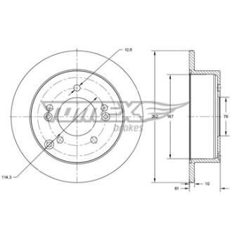 Диск тормозной задний TOMEX Brakes tx 73-36