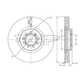 Диск тормозной передний TOMEX Brakes tx 73-40