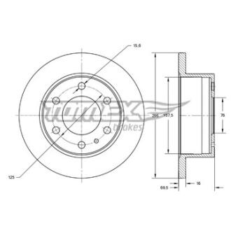 Диск тормозной задний TOMEX Brakes tx 73-41