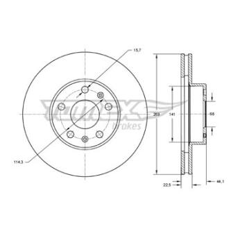 Диск тормозной передний TOMEX Brakes tx 73-51