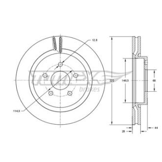 Диск тормозной передний TOMEX Brakes tx 73-52