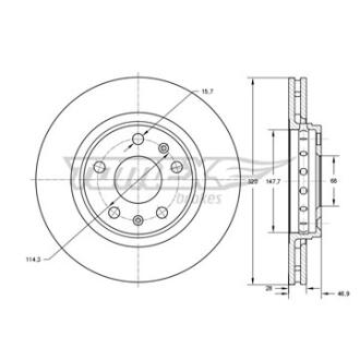 Диск тормозной передний TOMEX Brakes tx 73-53