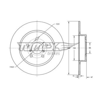 Диск тормозной задний TOMEX Brakes tx 73-54