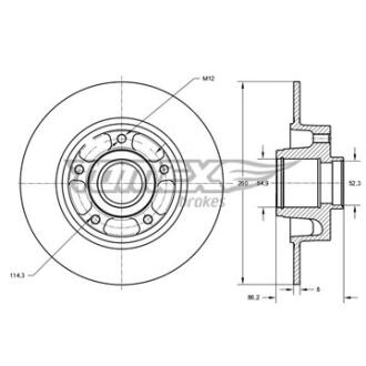 Диск тормозной задний TOMEX Brakes tx 73-561
