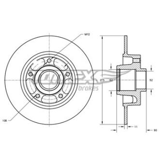Диск тормозной задний TOMEX Brakes tx 73-591