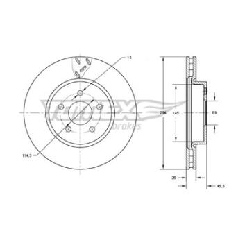 Диск тормозной передний TOMEX Brakes tx 73-63