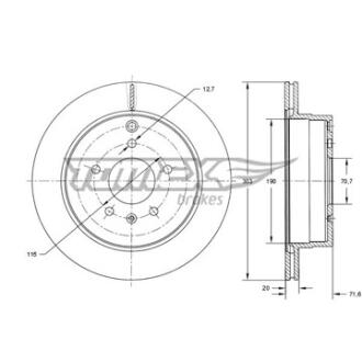 Диск тормозной задний TOMEX Brakes tx 73-71