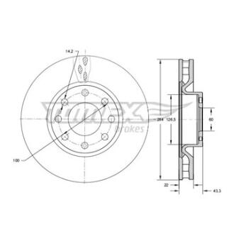 Диск тормозной передний TOMEX Brakes tx 73-76