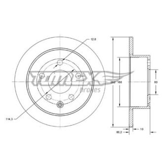 Диск тормозной задний TOMEX Brakes tx 73-86