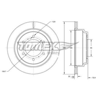 Диск тормозной задний TOMEX Brakes tx 73-88