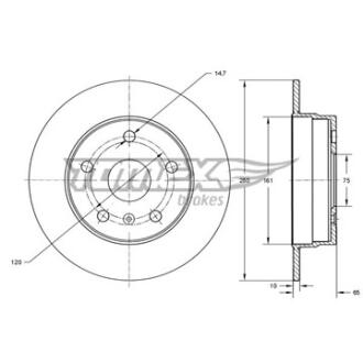 Диск тормозной задний TOMEX Brakes tx 74-00