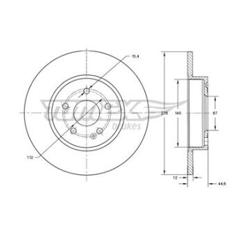 Диск тормозной передний TOMEX Brakes tx 74-07