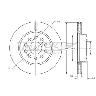 Диск тормозной передний TOMEX Brakes tx 74-10