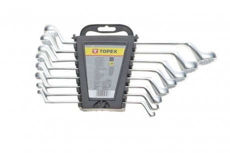 Набір ключів накидних вигнутих (8шт) (6x7-20x22mm) Topex 35D856