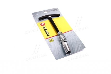 Купить Ключ свечной 16 mm длинный с карданом Topex 37D052 (фото1) подбор по VIN коду, цена 211 грн.