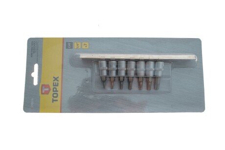 Набор головок 1/4" со вставками Torx 7 ед.. Topex 39D378