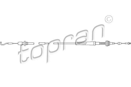 Трос газа Volkswagen Golf, Jetta, Passat, Scirocco, Caddy TOPRAN / HANS PRIES 102 647