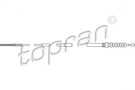 Трос стояночної гальмівної системи Volkswagen Corrado, Golf, Vento TOPRAN / HANS PRIES 103063