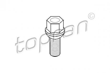 Купити Болт кріплення колеса Volkswagen Polo, Golf, Jetta, Passat, Vento, Seat Toledo, Ibiza, Cordoba, Volkswagen Caddy TOPRAN / HANS PRIES 112225 (фото1) підбір по VIN коду, ціна 197 грн.