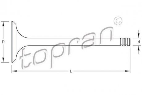 Клапана Opel Astra, Corsa, Vectra, Zafira, Combo, Meriva TOPRAN / HANS PRIES 205156