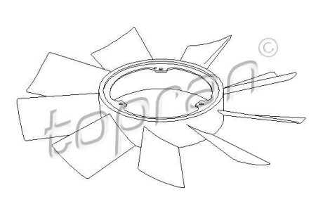Крильчатка вентилятора Mercedes W901, W902, W903, W904 TOPRAN / HANS PRIES 401002