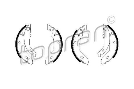 Гальмівні колодки барабанні Peugeot 205, 309, 306, Citroen Xsara, AX TOPRAN / HANS PRIES 720343