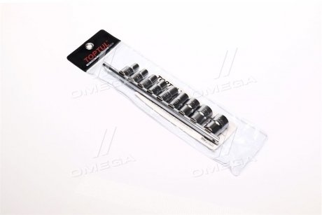 Набор головок TORX 1/2" E10-E24 9ед.(звезда Давида) Toptul gaag0901