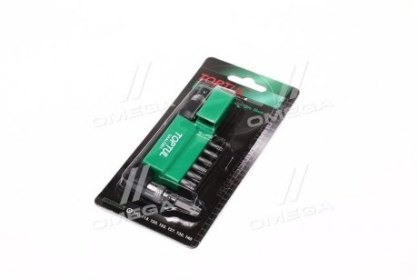 Набор бит 1/4" TORX T10H-T40H + Гобр.перех. 8ед. Toptul gaal0801