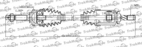 NISSAN Полуось лів. с ABS 44 зуб. L=639mm, 27/25 зуб. PRIMERA Hatchback (P11) 1.6 16V 96-02 Nissan Primera TrakMotive 30-1121