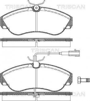 Купити Колодки гальмівні передні Peugeot Boxer, Fiat Ducato, Citroen Jumper TRISCAN 811010021 (фото1) підбір по VIN коду, ціна 919 грн.