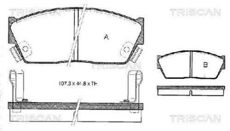 Купить Колодки тормозные передние Honda Civic, Accord TRISCAN 811010080 (фото1) подбор по VIN коду, цена 868 грн.