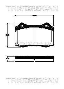 Колодки гальмівні передні / задні Citroen DS3, Jaguar XJ, XK, Seat Ibiza, Cordoba, Leon, Volvo V70, S60, Peugeot 208 TRISCAN 811010555