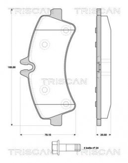 Купить Тормозные колодки задние Mercedes W906, Volkswagen Crafter TRISCAN 811010559 (фото1) подбор по VIN коду, цена 1383 грн.