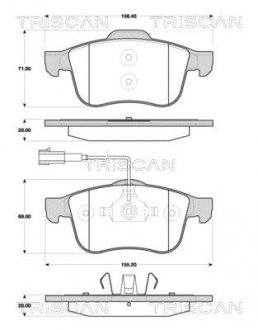 Купить Колодки тормозные передние Alfa Romeo 159, Brera TRISCAN 811012017 (фото1) подбор по VIN коду, цена 1328 грн.