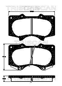 Купить Колодки тормозные дисковые Toyota Land Cruiser, Lexus GX, Mitsubishi Pajero, Toyota Hilux TRISCAN 8110 13064 (фото1) подбор по VIN коду, цена 1001 грн.