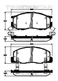 Купити Колодки гальмівні передні Toyota Previa TRISCAN 811013066 (фото1) підбір по VIN коду, ціна 998 грн.