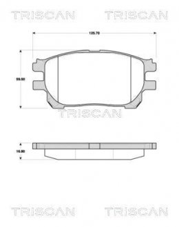 Купити Колодки гальмівні передні Toyota Previa TRISCAN 811013073 (фото1) підбір по VIN коду, ціна 1383 грн.