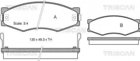 Колодки тормозные передние Renault Master, Iveco Daily TRISCAN 811014103