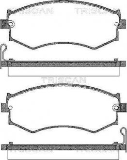 Купить Колодки тормозные передние Nissan Primera, Infiniti G TRISCAN 811014996 (фото1) подбор по VIN коду, цена 1383 грн.