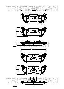 Купить Тормозные колодки задние Mercedes M-Class TRISCAN 811023033 (фото1) подбор по VIN коду, цена 1990 грн.