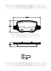 Купити Колодки гальмівні дискові Mercedes W169, W168, W245 TRISCAN 8110 23045 (фото1) підбір по VIN коду, ціна 708 грн.