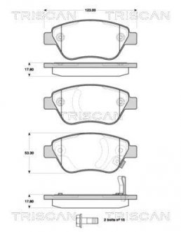 Купить Колодки тормозные дисковые Opel Corsa TRISCAN 8110 24029 (фото1) подбор по VIN коду, цена 779 грн.