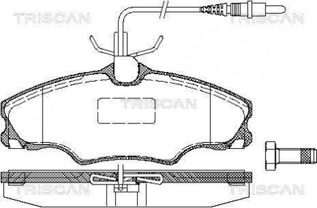 Купити Колодки гальмівні передні Peugeot 406 TRISCAN 811028002 (фото1) підбір по VIN коду, ціна 832 грн.