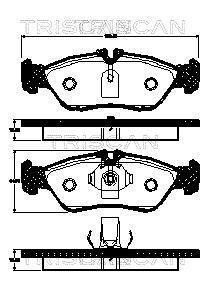 Купить Колодки тормозные дисковые Volkswagen Golf, Passat, Caddy, Tiguan, Skoda Karoq TRISCAN 8110 29023 (фото1) подбор по VIN коду, цена 1065 грн.