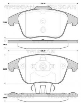 Колодки тормозные передние TRISCAN 811038006