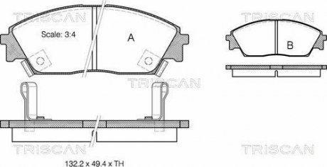 Колодки тормозные передние TRISCAN 811040885