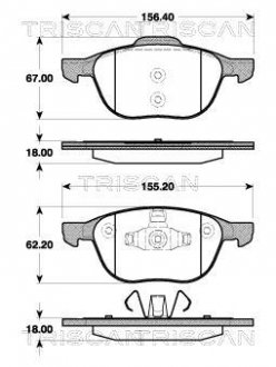 Купить Колодки тормозные дисковые Ford C-Max, Volvo S40, Ford Kuga, Mazda 5, Volvo C30, C70, Mazda 3, Volvo V50, Ford Focus, Volvo V40, Ford Ecosport TRISCAN 8110 50023 (фото1) подбор по VIN коду, цена 989 грн.